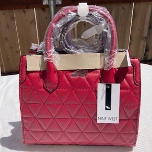 NWT Nine West Aidenne Satchel Handbag – Cherry Red